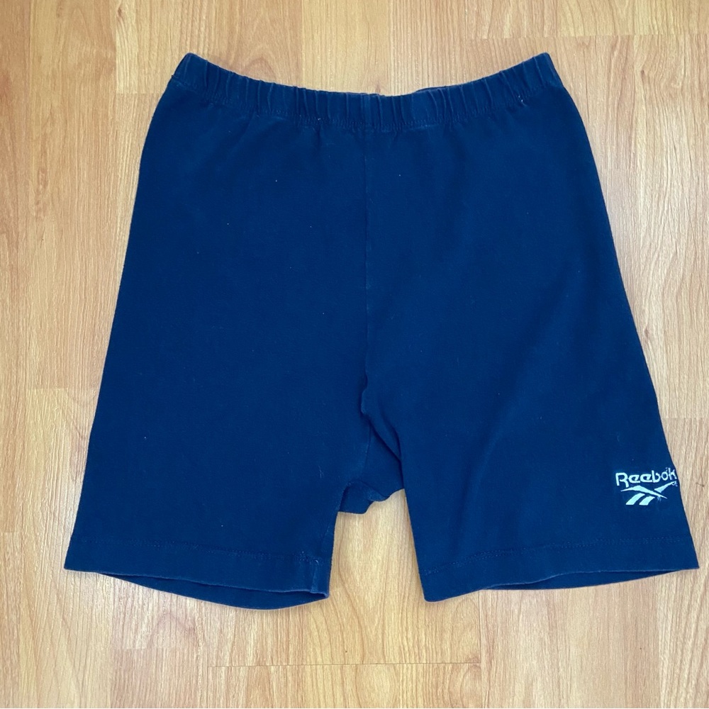 Vintage Reebok Women’s Logo Navy Blue Bike Shorts Size Large